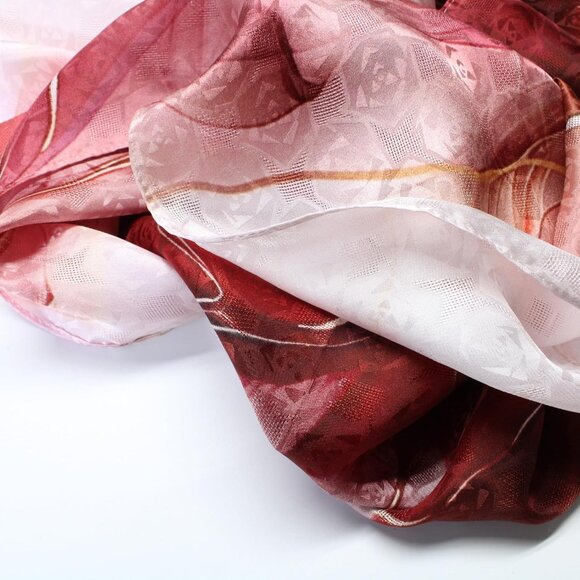 Mulberry Silk Scarf Floral Print Satin Long Wrap Shawl for Women Gift - Picture 4 of 7